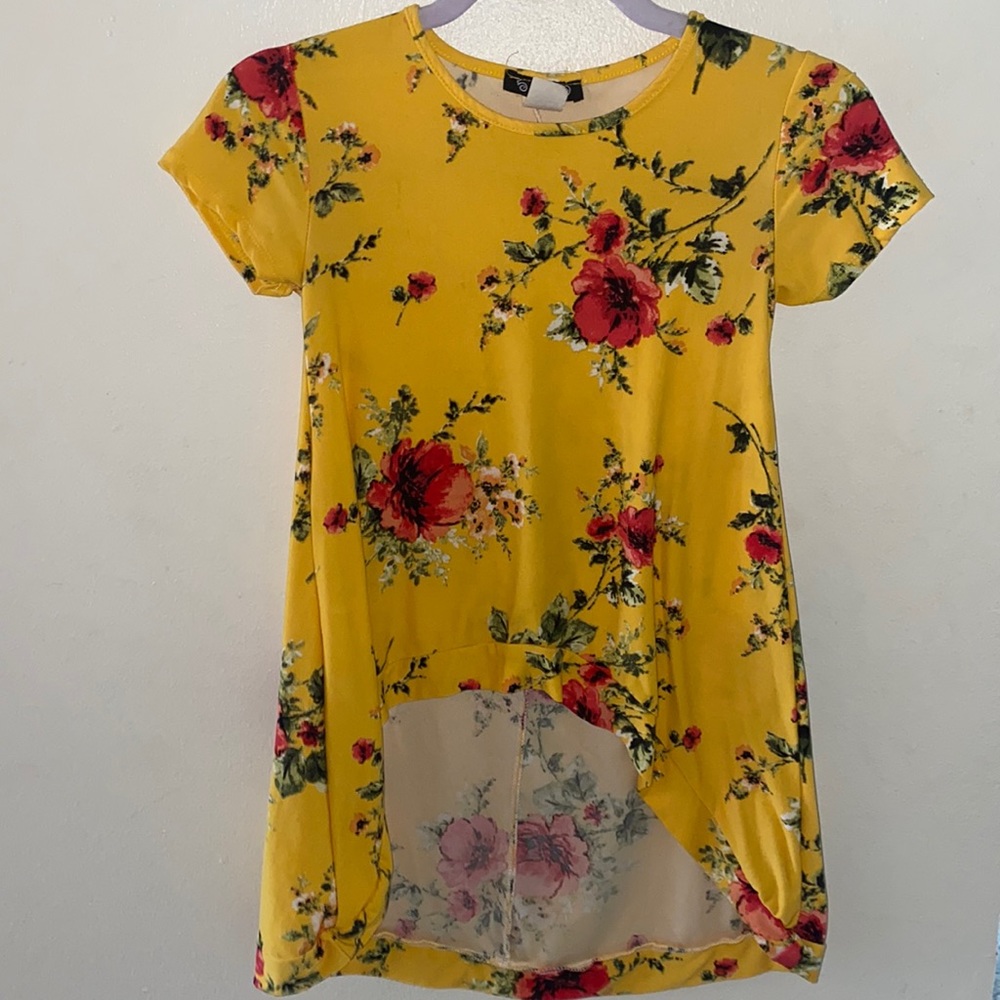 Gold with flowers blouse